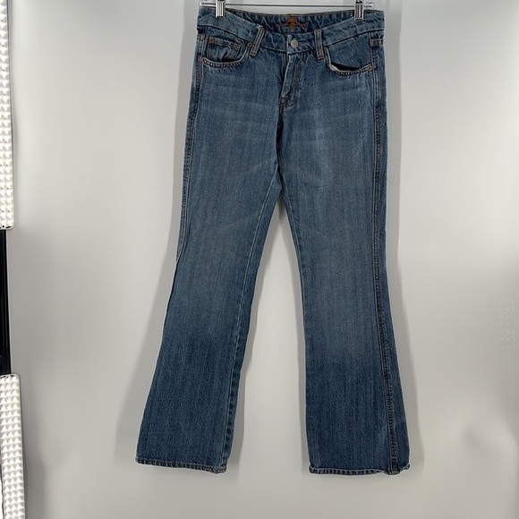 VINTAGE 7 FOR ALL MAMKIND LOW RISE FADED JEANS 28 BOOTCUT LIGHT FLARE - Picture 1 of 7